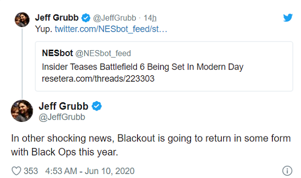 یکی از افراد معتبر حاضر در صنعت بازی، جف گروب، ادعا کرد Blackout باز خواهد گشت . . .