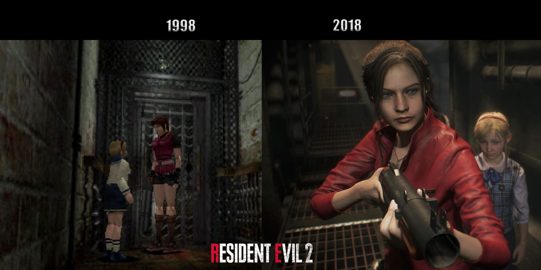 تصاویری از Resident Evil 2 منتشر شده که به مقایسه نسخه اصلی و Remake آن می‌پردازد