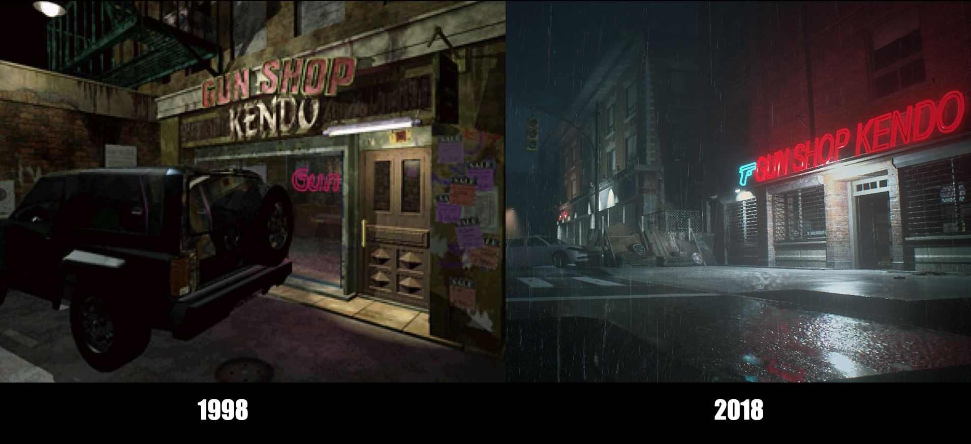 تصاویری از Resident Evil 2 منتشر شده که به مقایسه نسخه اصلی و Remake آن می‌پردازد